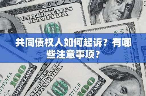 济南共同债权人如何起诉？有哪些注意事项？